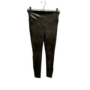 SPANX Faux Leather Green Croc Shine Women Size M Leggings - 20303R